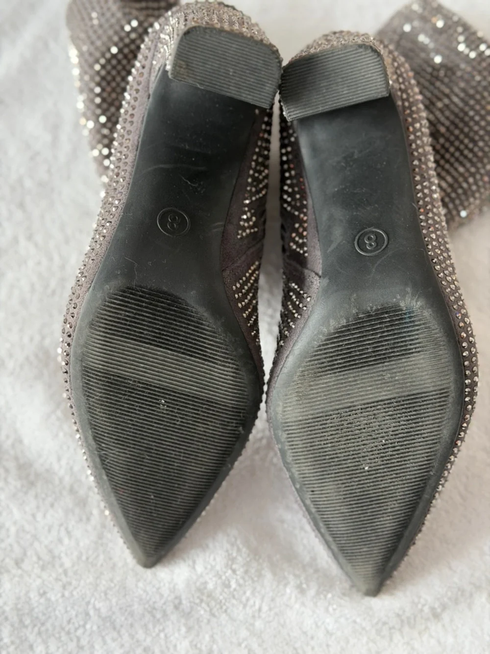 Grey Crystal-Embellished Boots - Picture 6 of 11